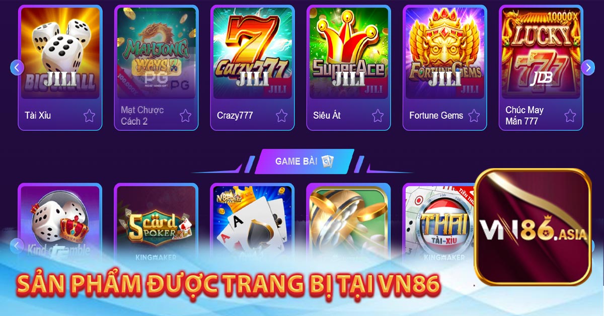 Sản phẩm Được trang bị tại Vn86